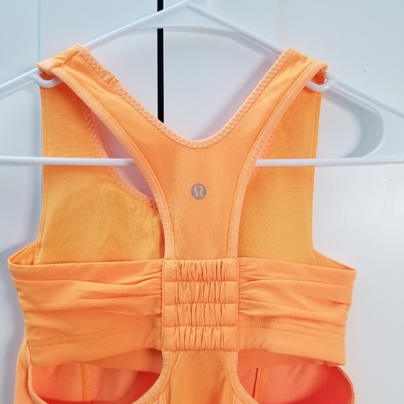 Lululemon Turbo Racerback Neon Orange Tank with Built-in Bra and Wide st… - Picture 5 of 12